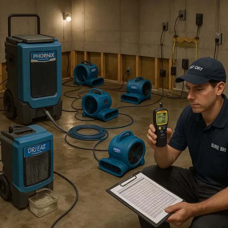 Structural Drying and Dehumidification process in Schuylkill Haven, PA